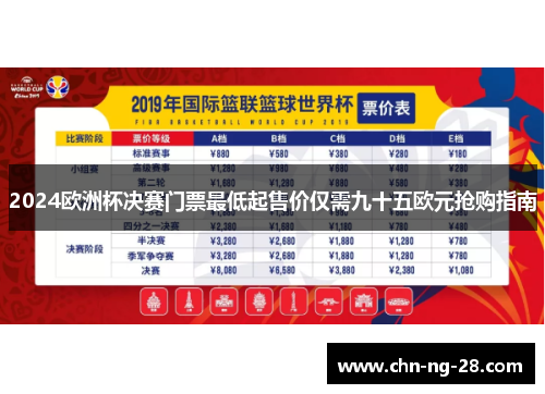 2024欧洲杯决赛门票最低起售价仅需九十五欧元抢购指南